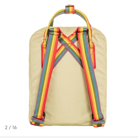 NWT Fjallraven Kanken Rainbow Mini Backpack in Light Oak - Picture 6 of 11